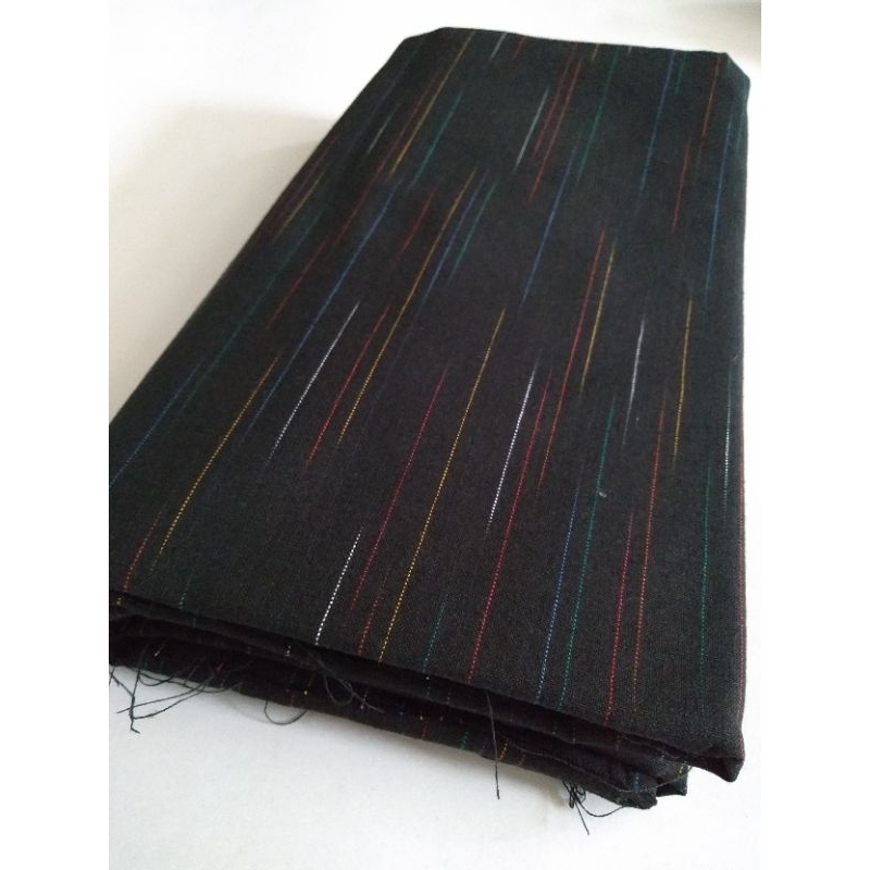 Kain Lurik Batik Tenun Lurik gerimis Hitam warna warni panjang 2 meter