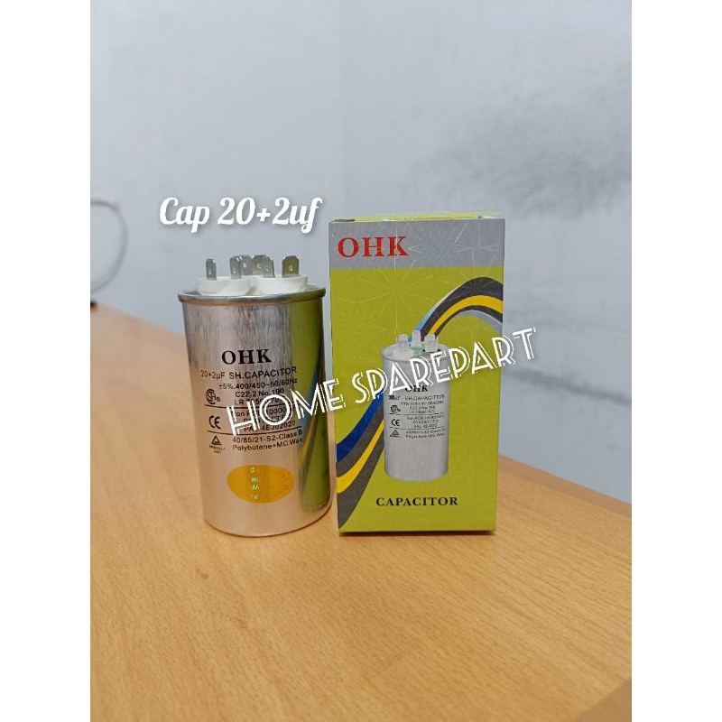 CAPASITOR / KAPASITOR AC GANDA 20UF +2UF BERKUALITAS ORI OHK JAPAN QUALITY