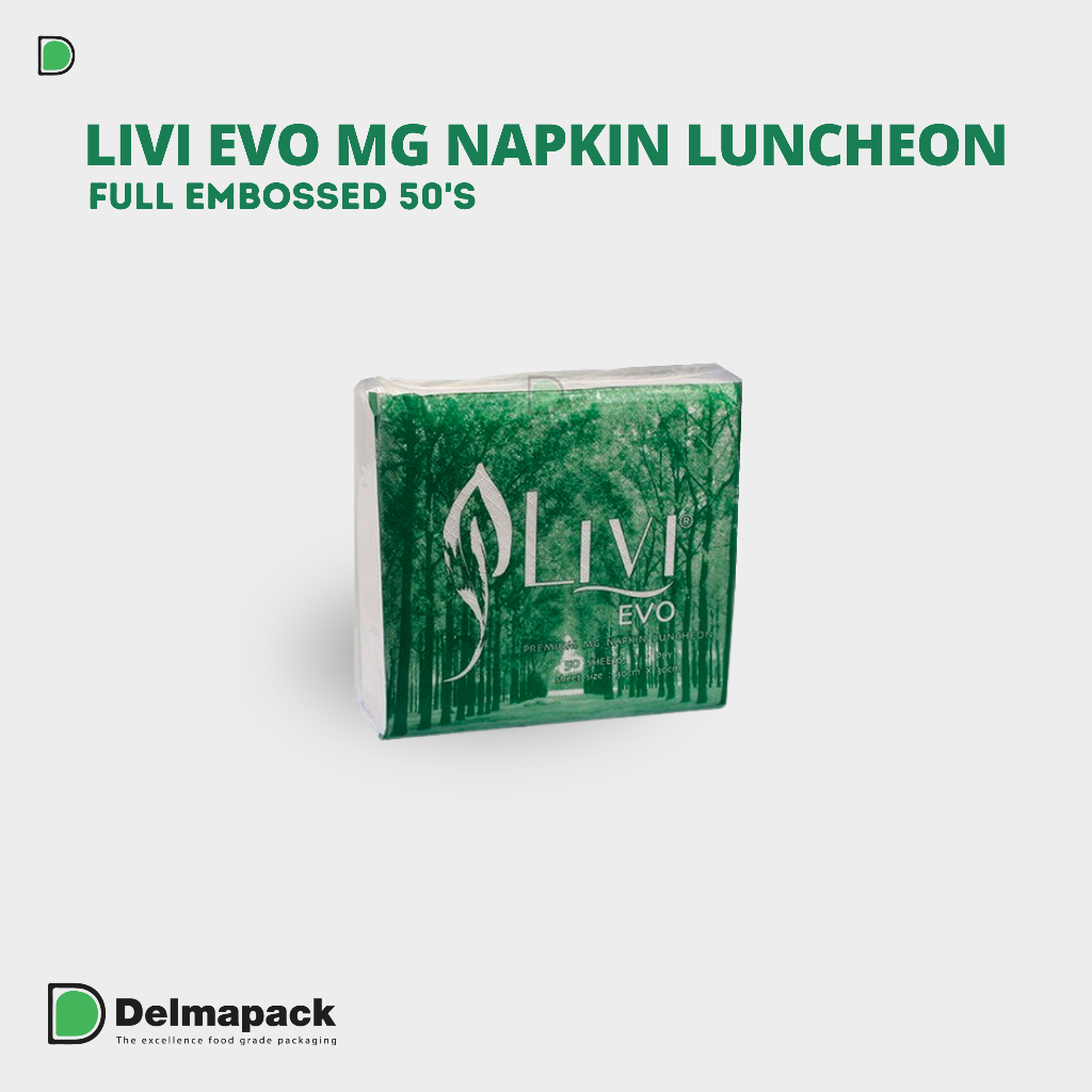 (Gosend/Grab) Tissue LIVI Evo Premium MG Napkin Luncheon Full Embossed / Tisu LIVI 1 DUS / LIVI Kart