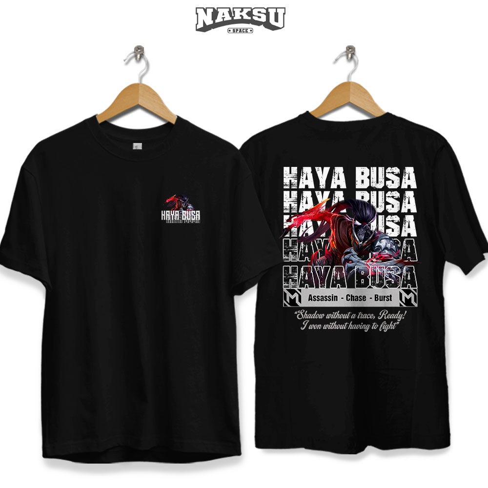 KAOS STREETWEAR MOBILE LEGENDS SKIN HAYABUSA SHADOW BAJU DISTRO KAOS DEWASA KATUN COMBED 30S