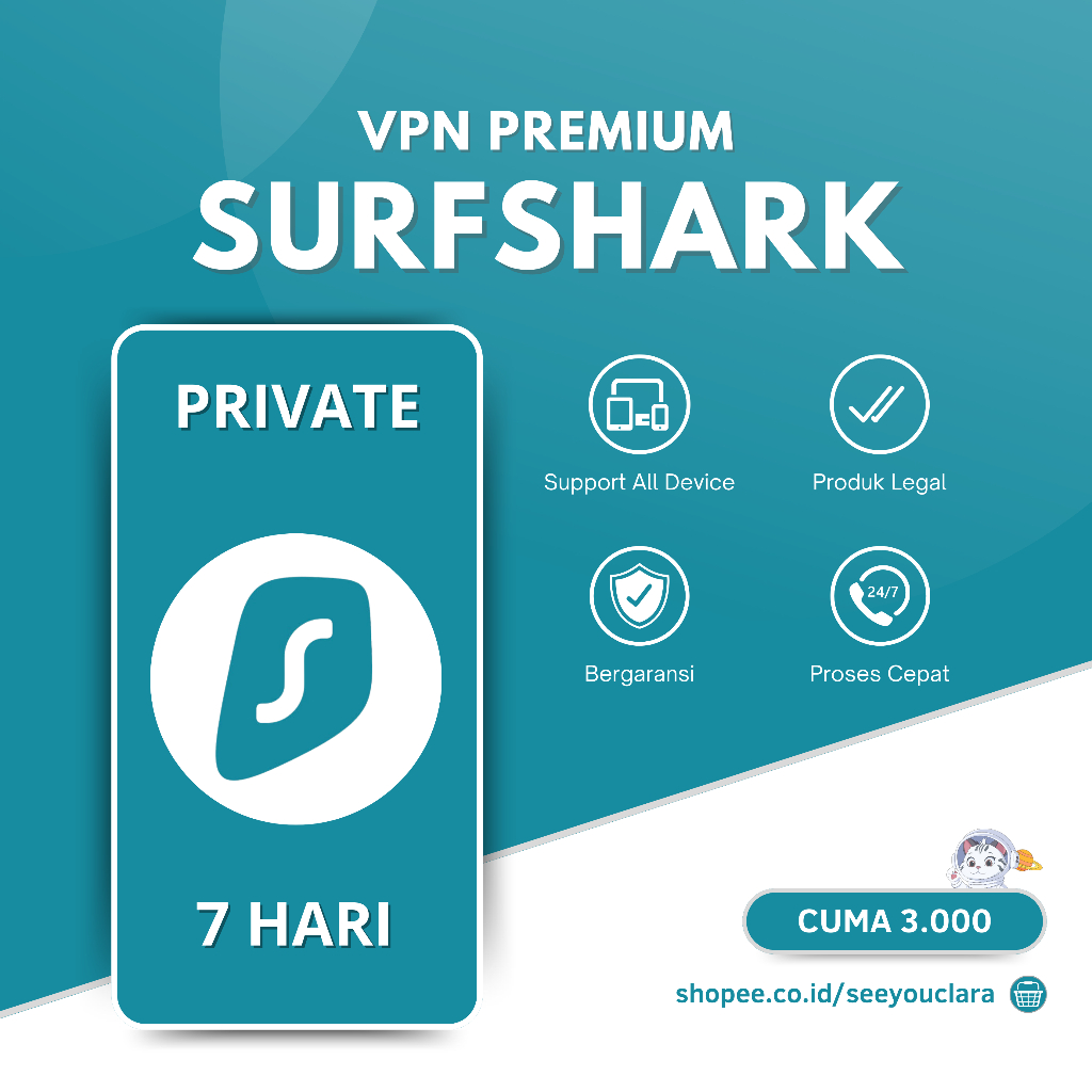 VPN SURFSHARK PREMIUM MURAH BANGET