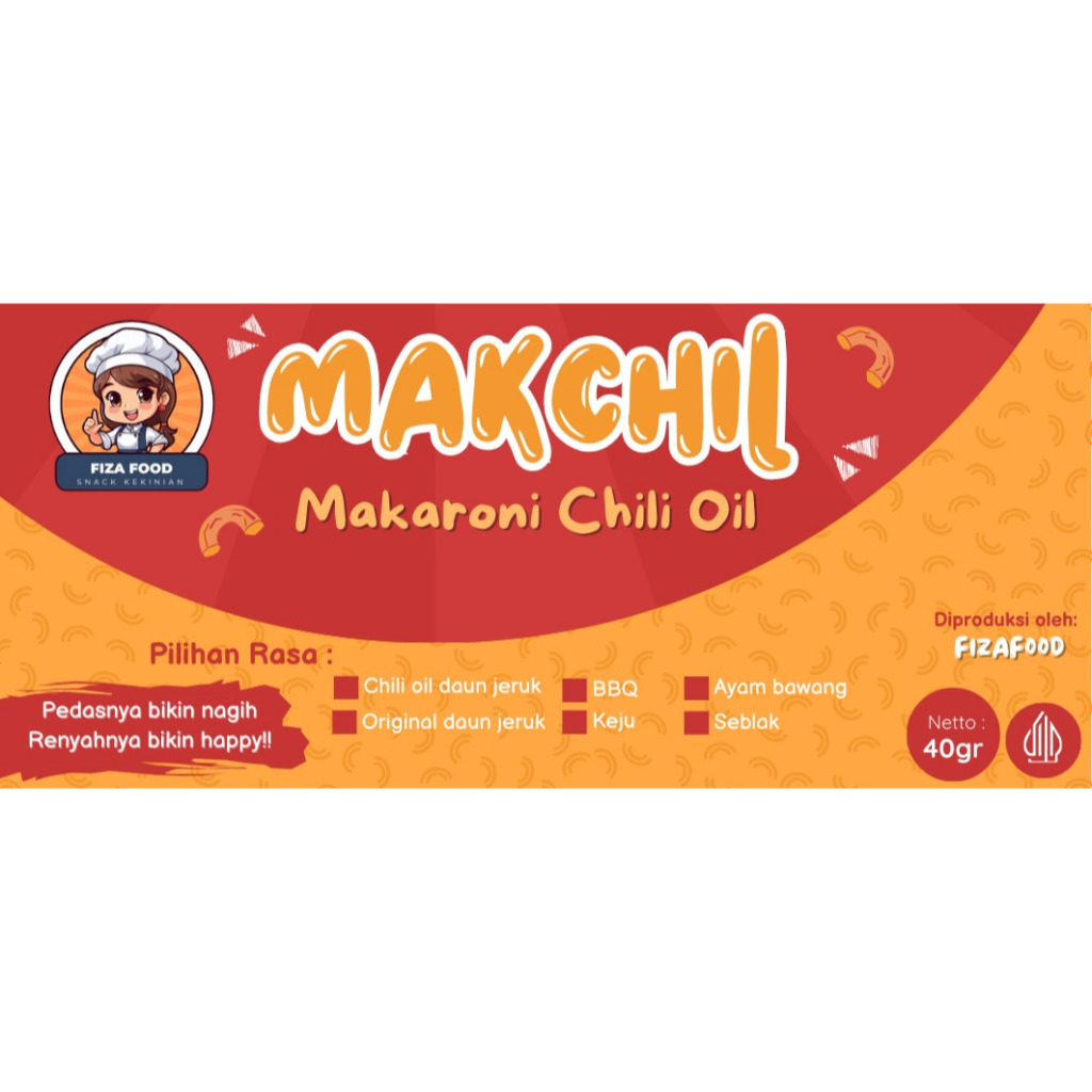

Makaroni Chili Oil - Makchil 40 gram renyah pedas