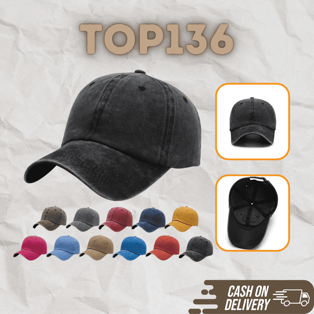 Topi Polos Model Jeans Pudar [TOP136]