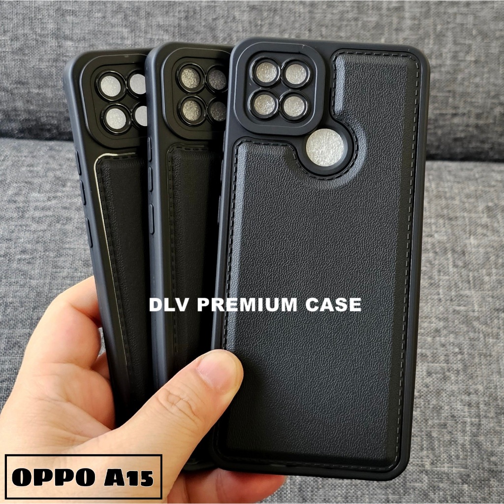 OPPO A15 OPPO A15S CASE LEATHER PRO CASE BLACK OPPO A15 OPPO A15S