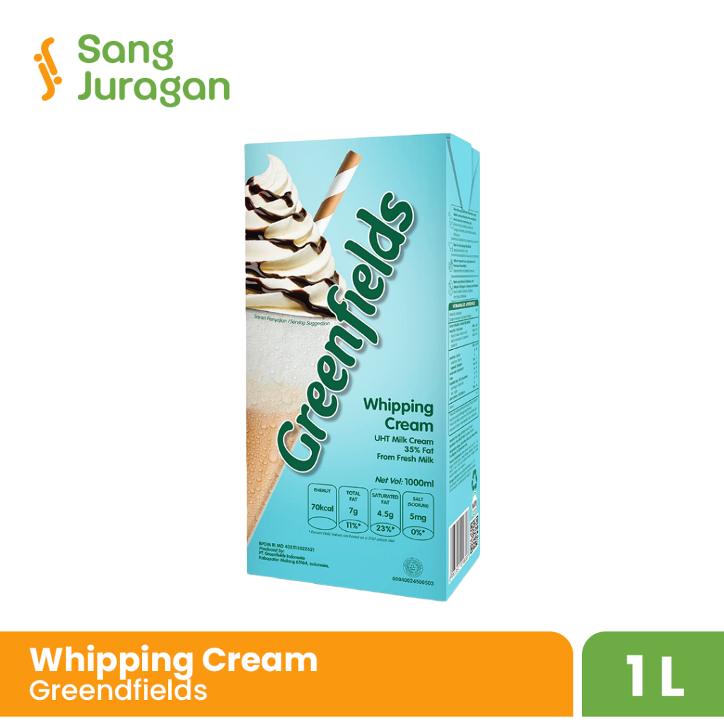 

Greenfield Whipping Cream 1 Liter / Greenfields Krim Cair 1000 ML