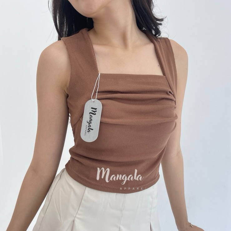 Mangala Selena Top 3104 - Atasan Knit Wanita Korean Top - Crop Top - Basic Top - Tanktop - Kaos Wani