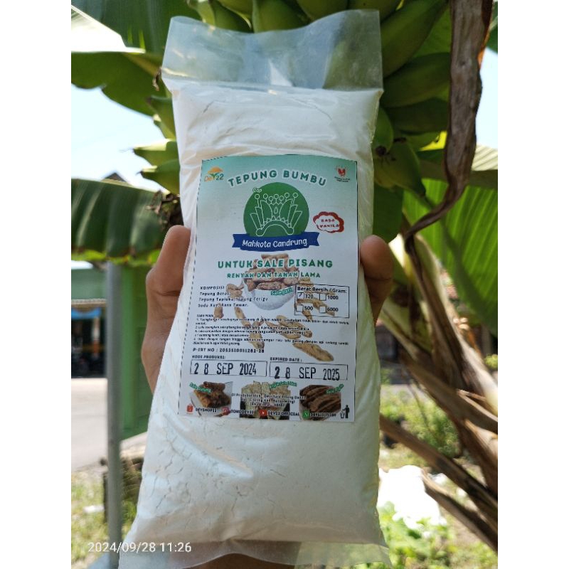 

Tepung Sale Pisang 320g Barlin/lidah/ dll cap mahkota Gandrung