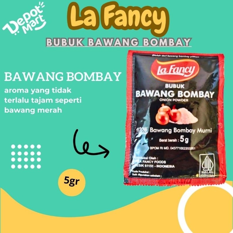 

La Fancy Foods Bawang Bombay Bubuk 5gr - Bumbu Rempah 100% Ori - Depot Mart
