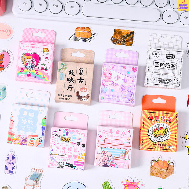 

Retro Stuffs Sticker Pack isi 40 pcs stiker cantik stiker dekorasi retro style