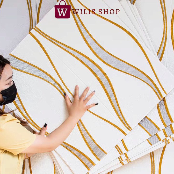 HEMAT BESARBESARAN  WALLPAPER FOAM 3D MOTIF GELOMBANG WALLPAPER DINDING WALLFOAM MEWAH TERMURAH