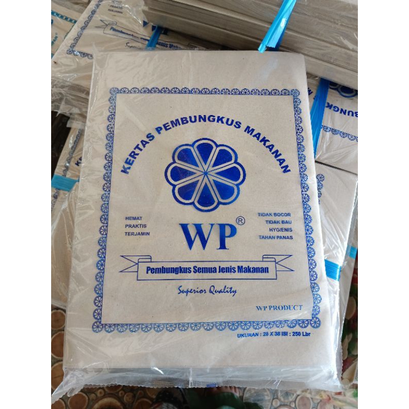 Kertas Pembungkus Makanan Kertas Minyak Coklat Kertas Nasi WP isi 250 Lembar
