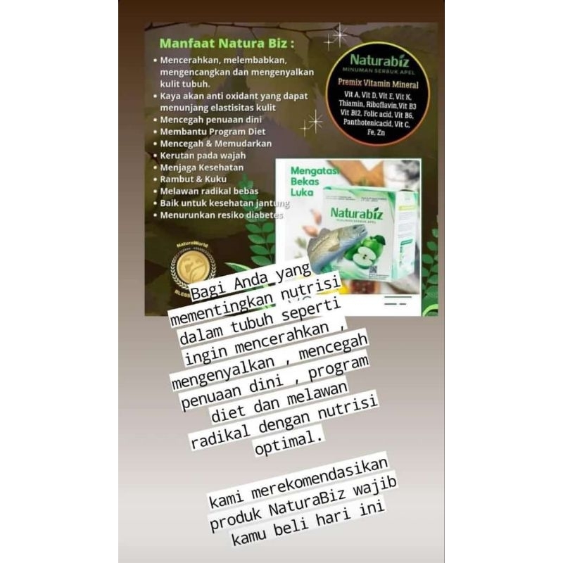 

Naturabiz minuman serbuk rasa apel harga per sachet