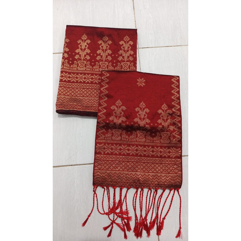 Songket silungkang maroon tembaga