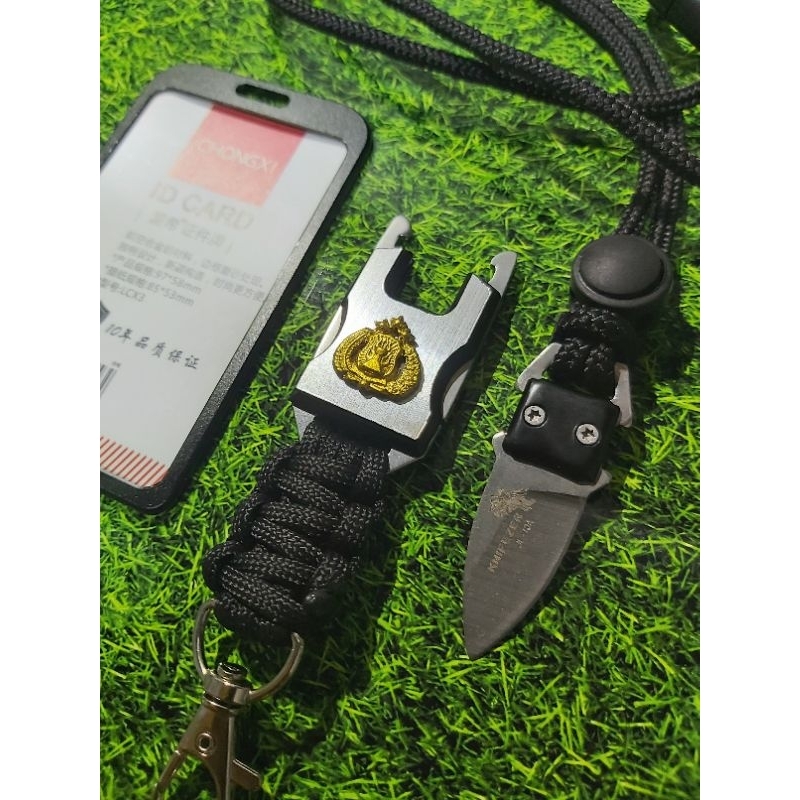 

tali lanyard id card holder logo tribrata polri logam timbul 3d