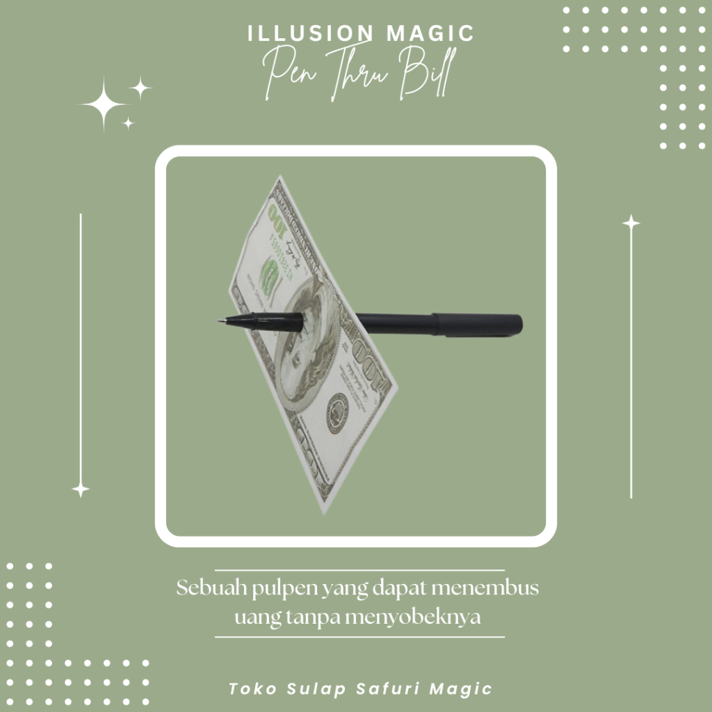Alat Sulap Pen Thru Bill - Pulpen Tembus Uang - Sulap Uang - Toko Sulap