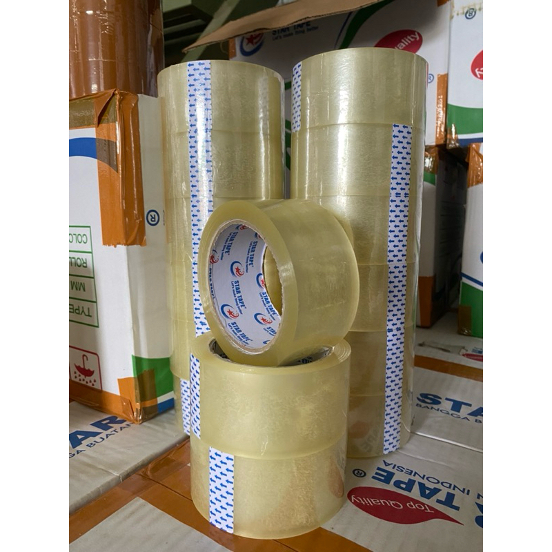 

Arm LAKBAN ( 1 DUS ) BENING (PUTIH) 100 YARD X 48MM LENGKET STAR TAPE KUALITAS TERBAIK MURAH