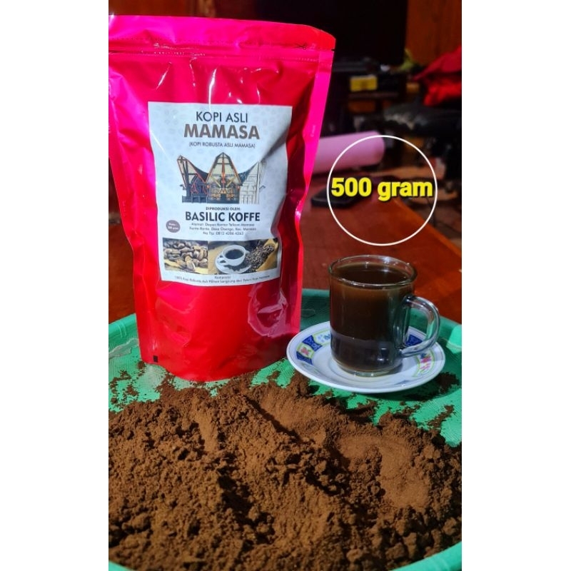 

Kopi Bubuk Robusta asli Mamasa Proses Natural Kemasan 500 gram