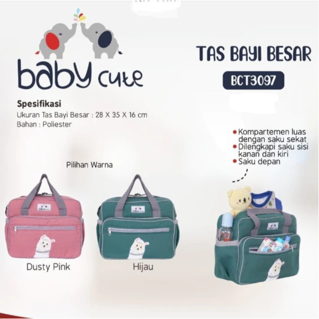 Baby Cute Tas besar Perlengkapan Bayi Diaper Bag Locapaca Series/baby cute/tas baby