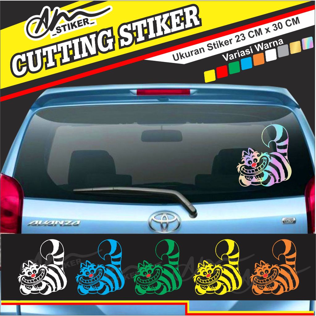 CUTTING STIKER KACA MOBIL BELAKANG STIKER KUCING 02