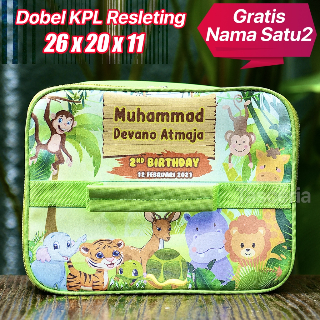 Tas Bekal Makanan Anak CustomZOO/ Tas Lunch Box Anak Custom Nama / Tas Kotak Makan Anak TK / Tas Tup