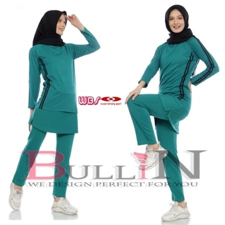 Setelan Senam Standar  | Set Celana Rok Baju Panjang Wanita