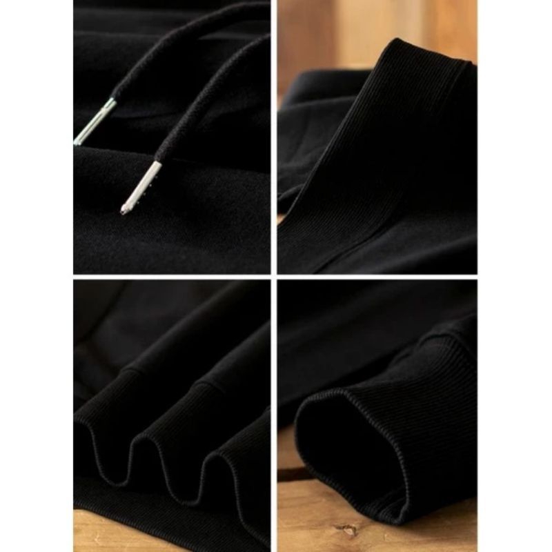 Hoodie Jumper Hitam Polos Uniseks Hoodie Polos