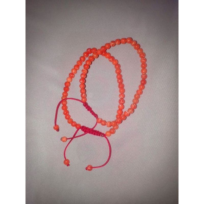 Marjan Tunisia Loostone & Gelang Mata Cincin Marjan Red Coral Mediteranian Original