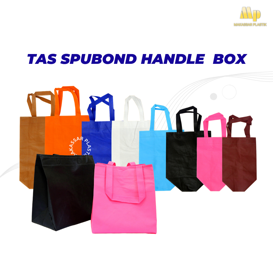 

TAS SB HANDLE BOX 30x40x10 / TAS SPUNBOND HANDLE BOX 30x40x10 / KANTONG KAIN @12 PCS