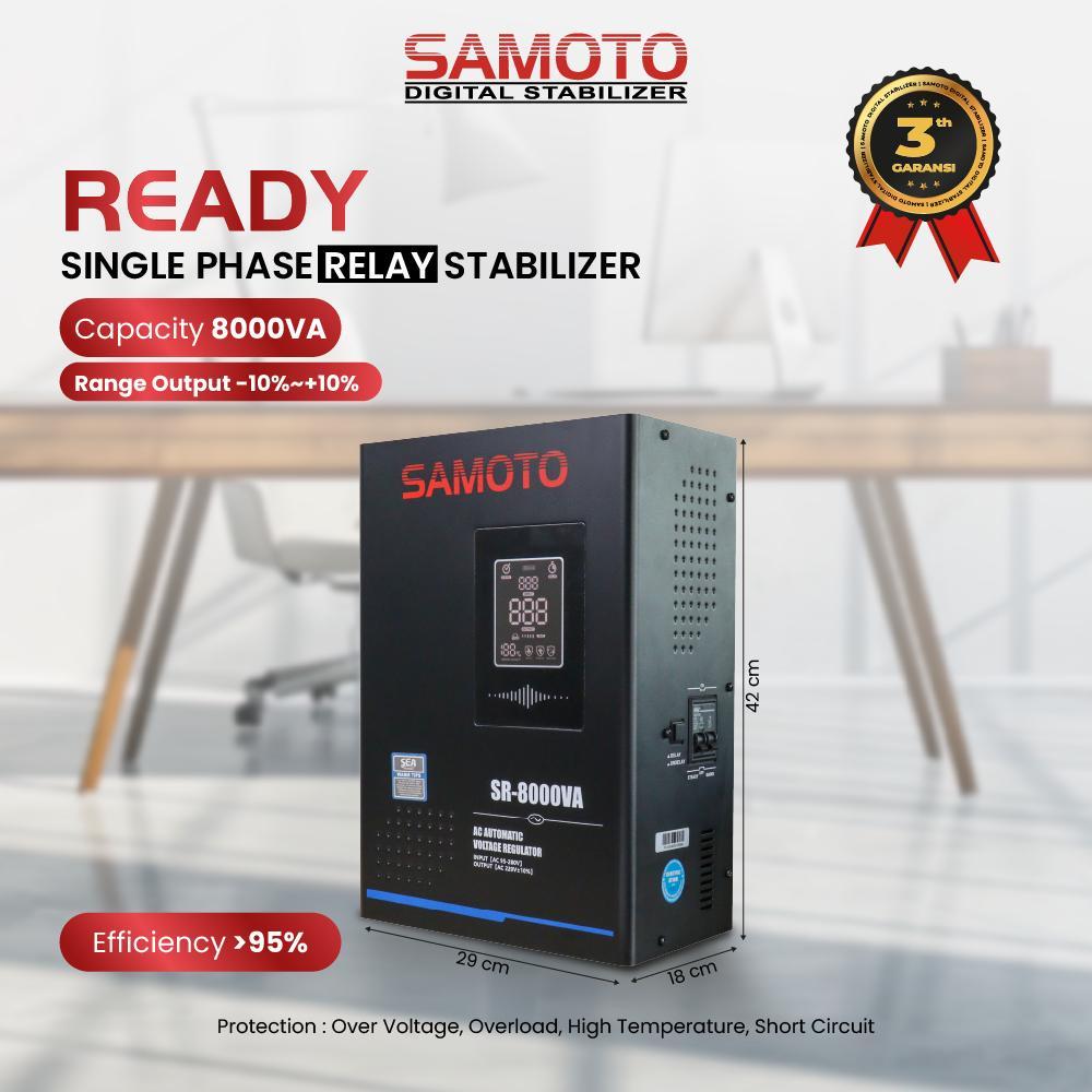 SR8000 Stabilizer SAMOTO AVR Stabilizer Relay 8000VA Stabilizer Relay Controlled Single Phase