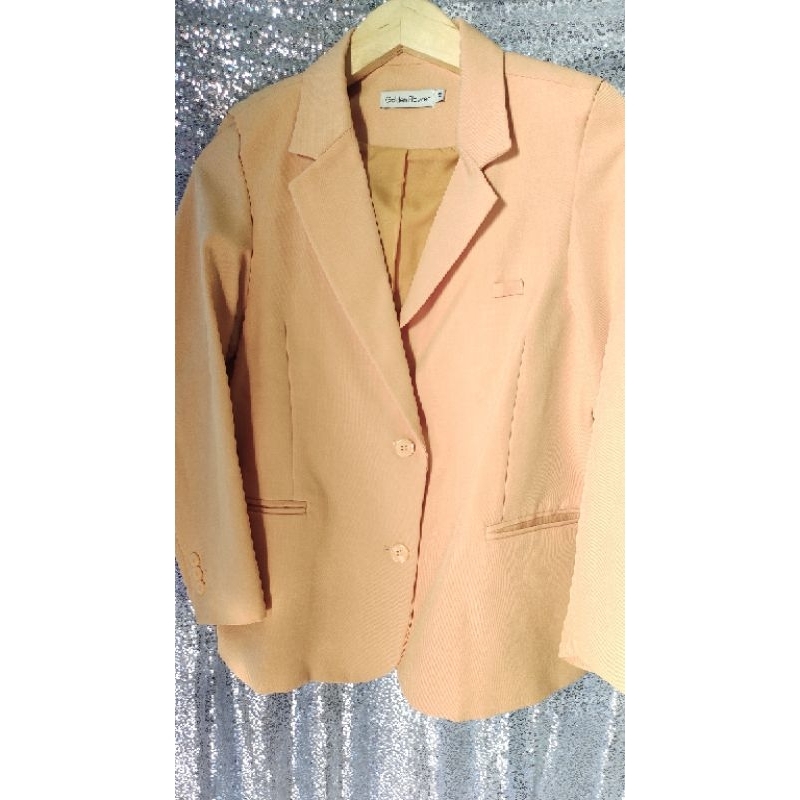 BLAZER SERAGAM BANK MANDIRI WANITA PREMIUM WARNA MUSTARD / ORANGE SIZE L PRELOVED