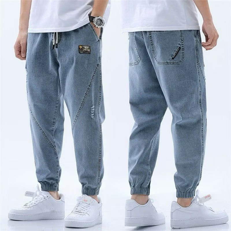 Celana Jeans Jogger Polos Panjang Pria Kekinian - Celana Korean Jeans Jogger - Jogger Style Korea