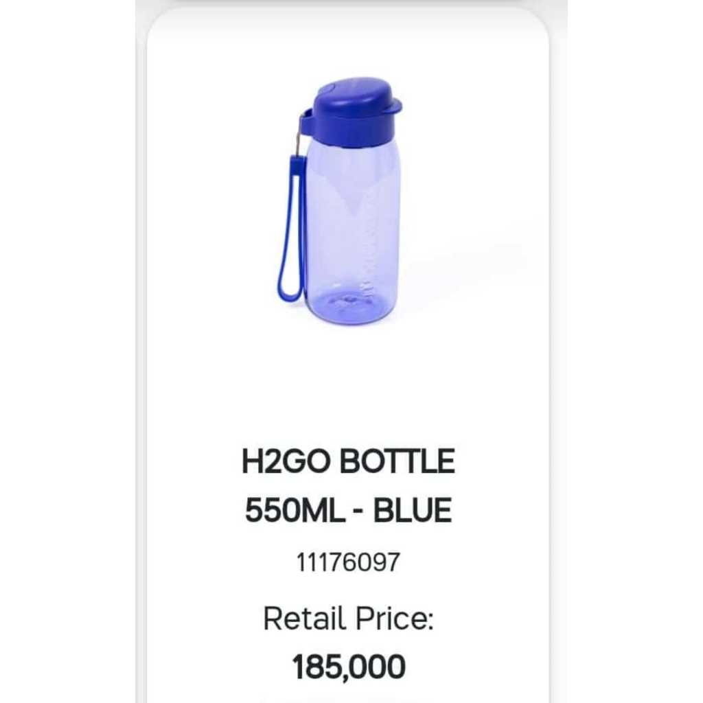 H2Go 550ml / Botol Minum Tupperware Original Termurah!