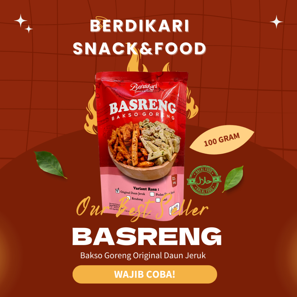 

Basreng Berdikari 100g Original Daun Jeruk Baso Goreng
