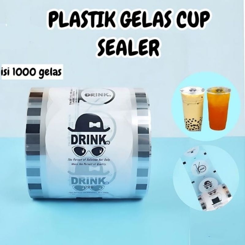 plastik gelas cup Sealer/plastik tutup gelas/plastik polos