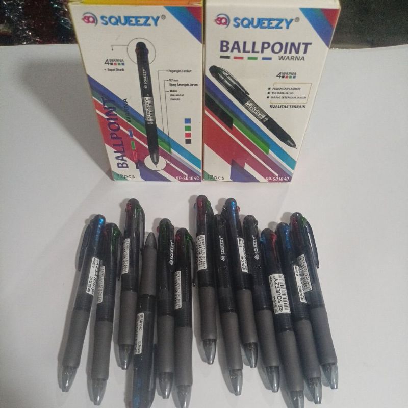 

Pulpen 0.7mm Ballpoint/Warna set 4Squeezy