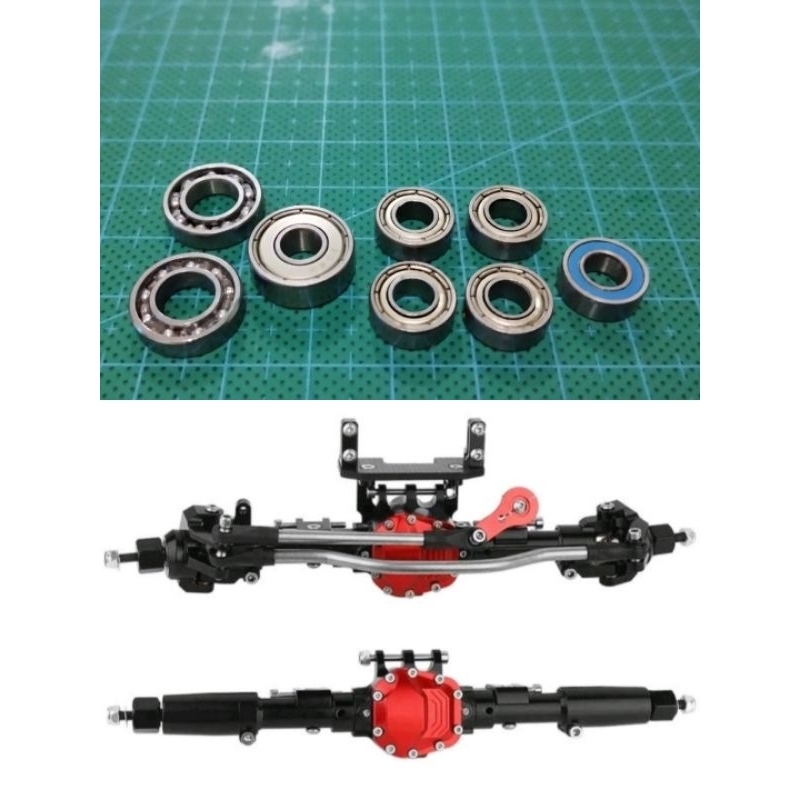 Set Metal Bearing Gardan Belakang RC 1/10 Axial SCX10ii KYX Prisma Freemen