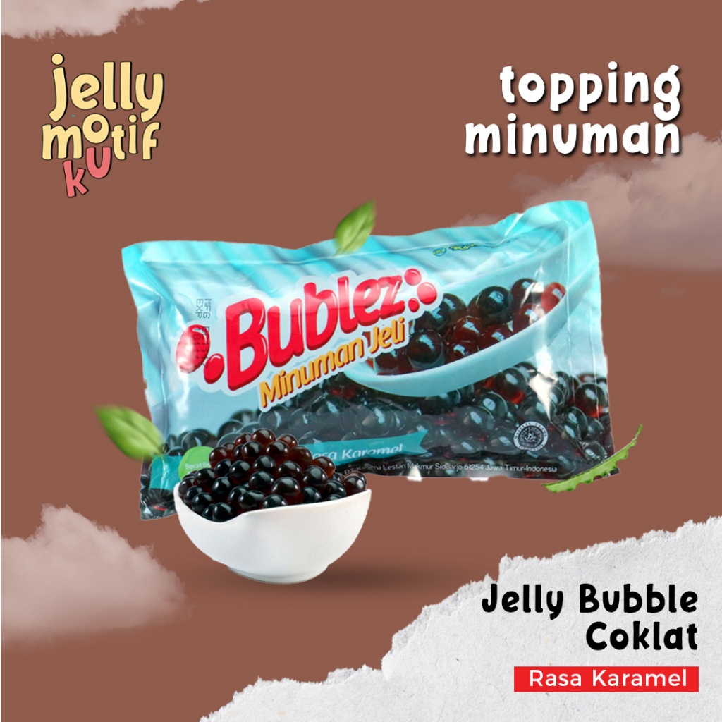 

Topping Minuman Bublez Jelly Mutiara Coklat Rasa Karamel 500gr