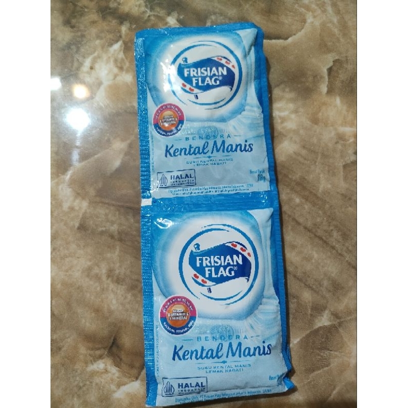 

Susu kental manis bendera frisian flag 1 renceng isi 6 sachet x 38g