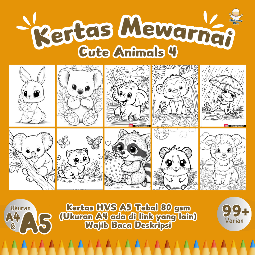 

10 Lembar Kertas Mewarnai Anak A5 Tebal 80gsm (TERMURAH) 99+ VARIASI, KERTAS HVS UKURAN