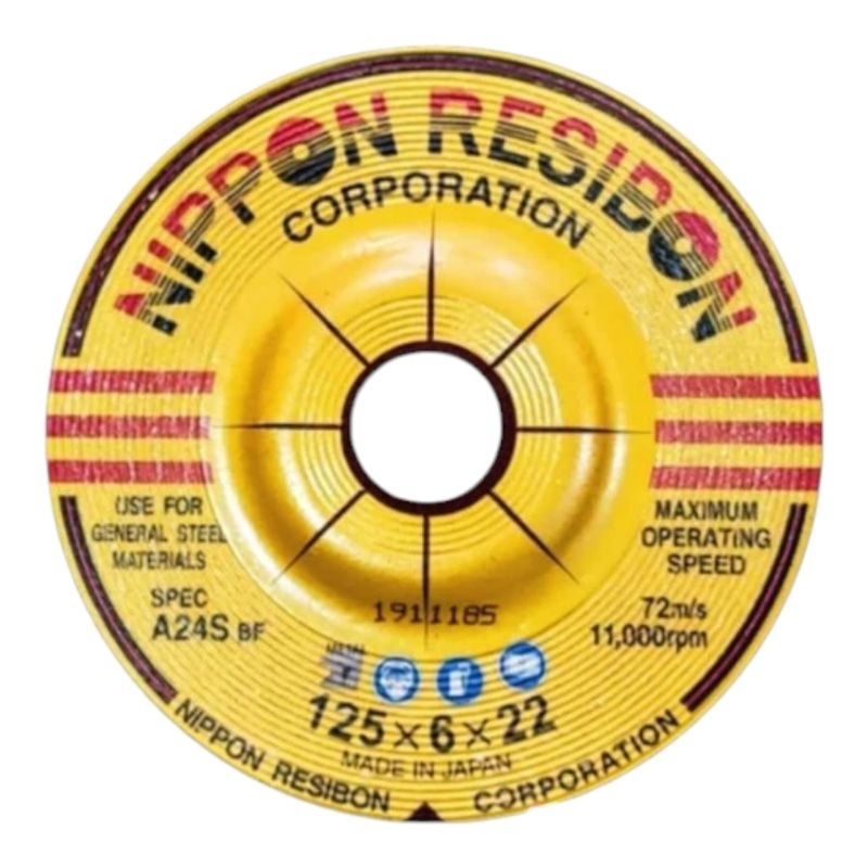 NIPPON RESIBON 5in Batu Asah Gerinda 125x6x22 Original