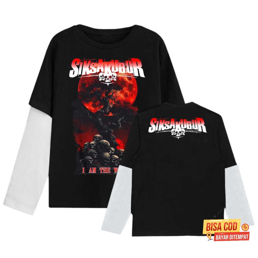 kaos DOUBEL LAYER band metal SIKSA KUBUR distro original bandung - kaos panjang LONG SLEEVE band SIK
