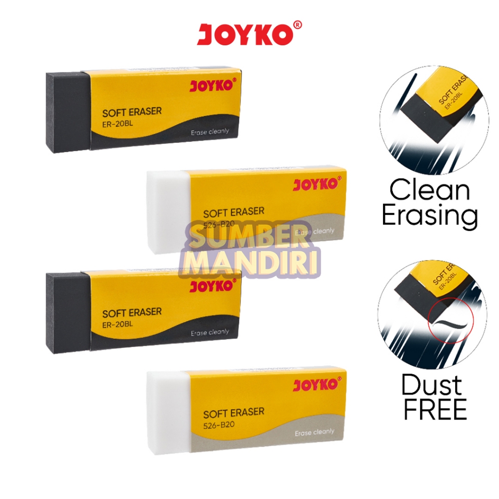 

Penghapus JOYKO Besar ER-20BL Hitam 526-B20 Putih [1 PCS]