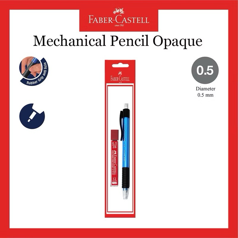 

Pensil Mekanik Faber Castell / Mechanic Pencil Transparan Blister / Ukuran 0.5 / GRATIS 1 Tube Refill
