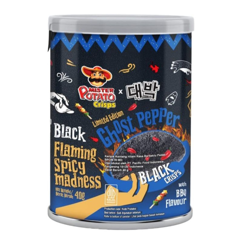 

MISTER POTATO Crips Ghost Pepper Keripik Kentang Hitam Barbeque 40 gr