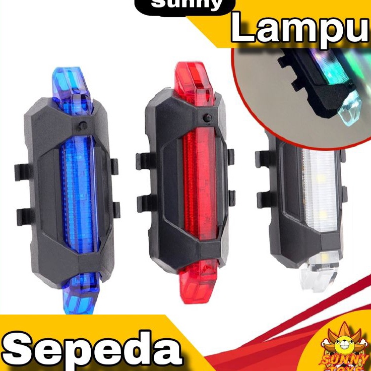 Ready Baru  Lampu Belakang Sepeda Rainbow  Lampu Sepeda Cas
