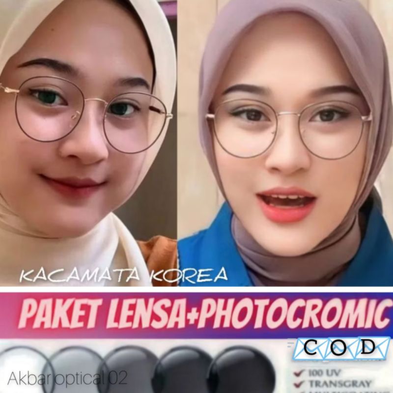 KACAMATA KOREA 9216 PAKET LENSA PHOTOCROMIC MINUS / NORMAL