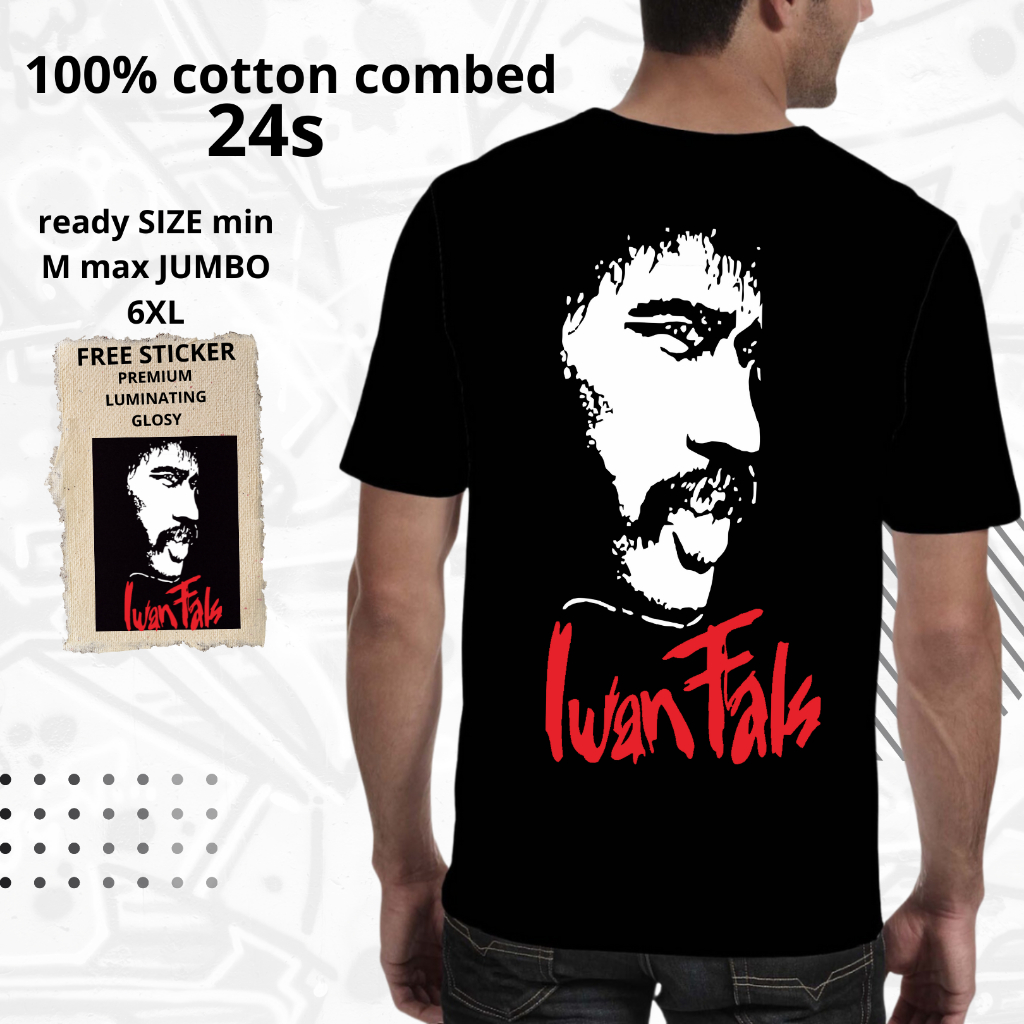 kaos, iwan fals, bahan cotton combed knitto 24s sablon DTF grade A custom Pendek Oblong Dewasa Tshir
