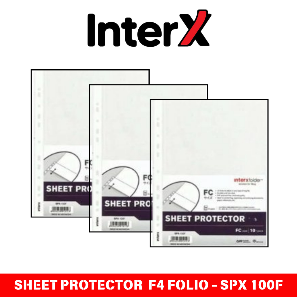 

Sheet Protector PP Pocket F4 Folio INTERX Folder SPX 100F - 10 Lembar