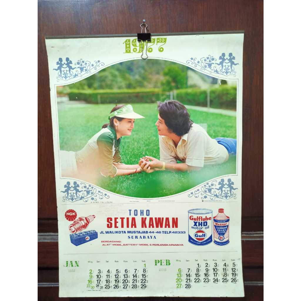

Langka Jadul Lawas Kalender tahun 1977 Toko Setia Kawan Surabaya