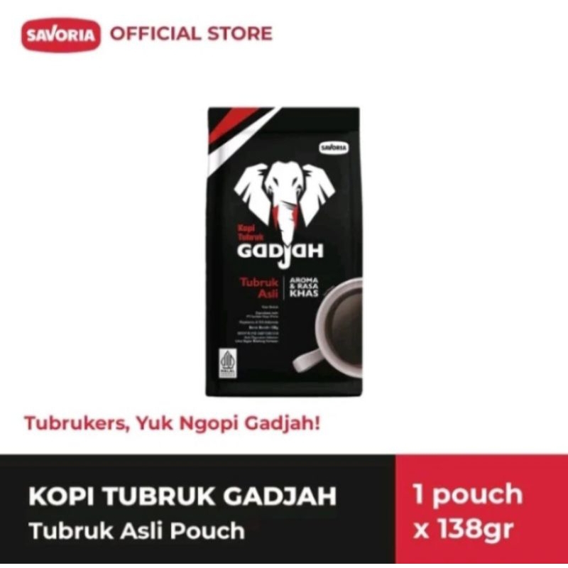 

KOPI TUBRUK GAJAH ASLI 138GR EXP OKTOBER 2025